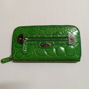 Rafe Embossed Leather Mock Croc Continental Zip Wallet